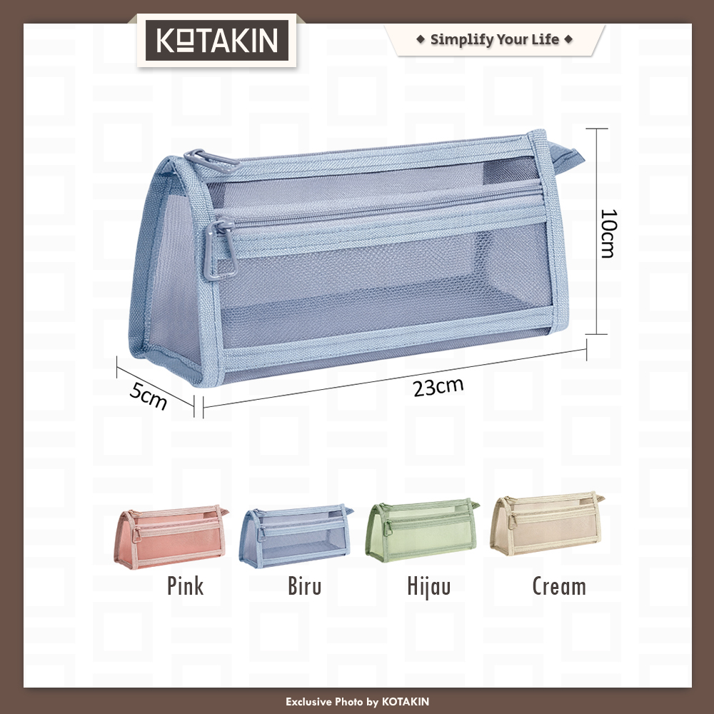 Kotak Pensil Case Grid Sekolah